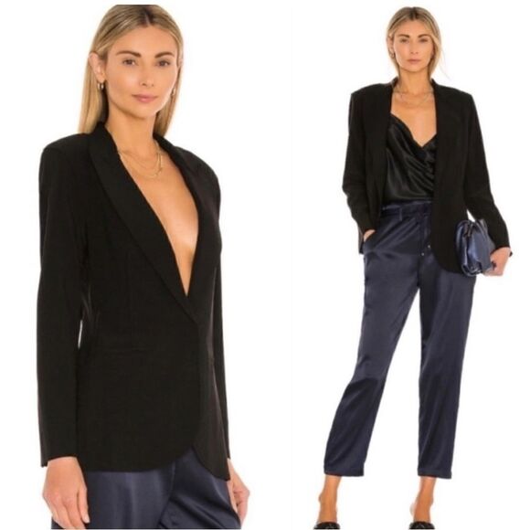Norma Kamali Jackets & Blazers - NORMA KAMALI Boyfriend Jacket Single Breasted Blazer Black